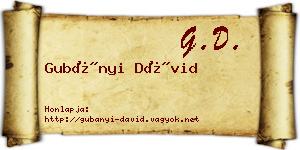 Gubányi Dávid névjegykártya