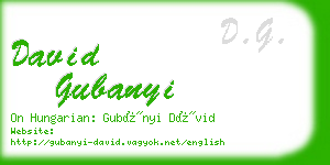 david gubanyi business card